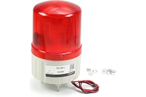 Bettomshin Warning Light 3.94" Height Rotating Flashing Industrial Signal Alarm Tower Lamp Buzzer Emergency Lights with Sound 90dB 2W 24V Red TB-1081J 1pcs