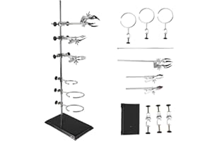 YaeTool Laboratory Stands Support Laboratory Grade Metalware Set Lab Clamp Flask Clamp Condenser Clamp Stands with 3 Support 