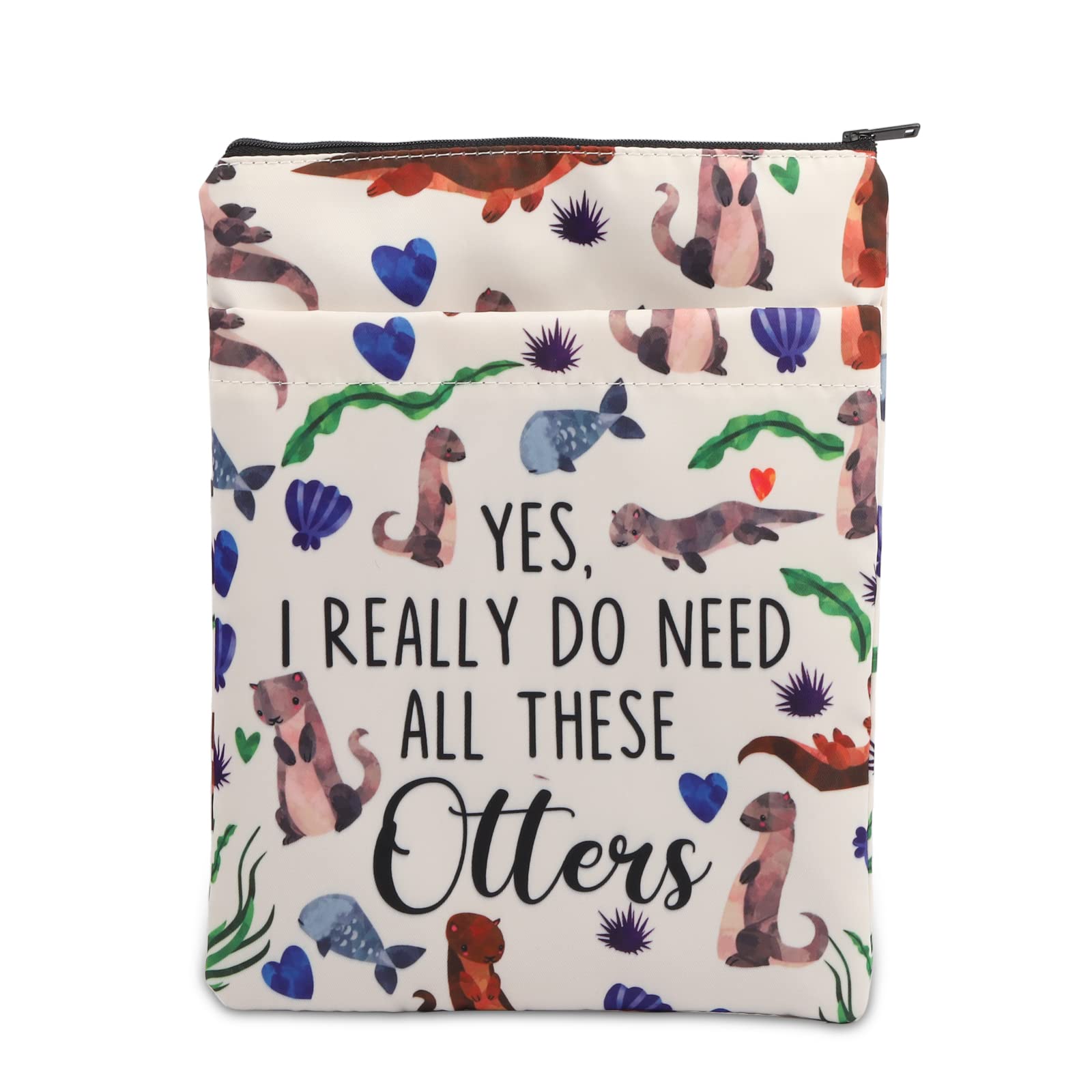 PLITI Funny Otters Gifts Otter Lover Gift Sea Otter Gift Yes I Really Do Need All These Otters Book Sleeve for Animal Lover