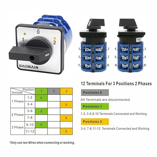 Commutatore Di Trasferimento Rotativo 20A/660V SZW26-20/D202.2 - 3 Posizioni, 8 Terminali | Per Saldatrici, Motori - Foto 9