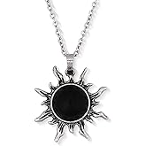 Sacina Gothic Boho Sun Necklace, Black Sun Grunge Witchy Necklace, Christmas New Year Jewelry Gift For Women