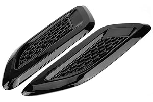 YMIKO Bonnet Vents Exterior Hood Vent Air Vent Outlet Wing Trim for Evoque 2012-2018 (All Black)