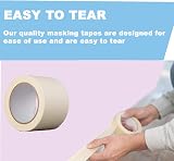 VIROSA Masking Tape Pack of 5 48mm x 50m - Clean Removal 2 inch Rolls view 6