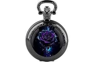CUSTCH Retro Yang and Yin Dragon Design Glass Dome Quartz Pocket Watches for Women Men Watch Unique Pendant Necklace Jewelry Gifts
