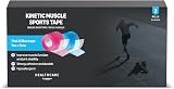 by Amazon Kinetic Muscle Sports Tape 5m x 5cm Pack of 2 Blue Pink view 1