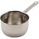 Winco SAP-2 Stainless Steel Sauce Pan, 2-Quart,Medium | Heavy-duty, Riveted handle, Hanging hole, Great for Cooking and Food Preparation
