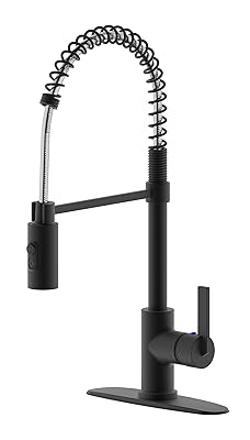 TimeArrow Grifo de cocina con rociador abatible negro mate