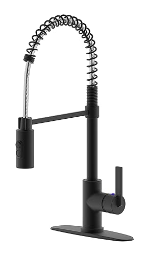 TimeArrow Grifo de cocina con rociador abatible negro mate