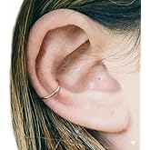 Ellie J Maui 14K Gold Filled Ear Cuff Earrings for Women Non Piercing | 18G Adjustable Gold Cartilage Ear Cuff, Handmade Ear Cuff Non Piercing for Women & Men, Made in USA