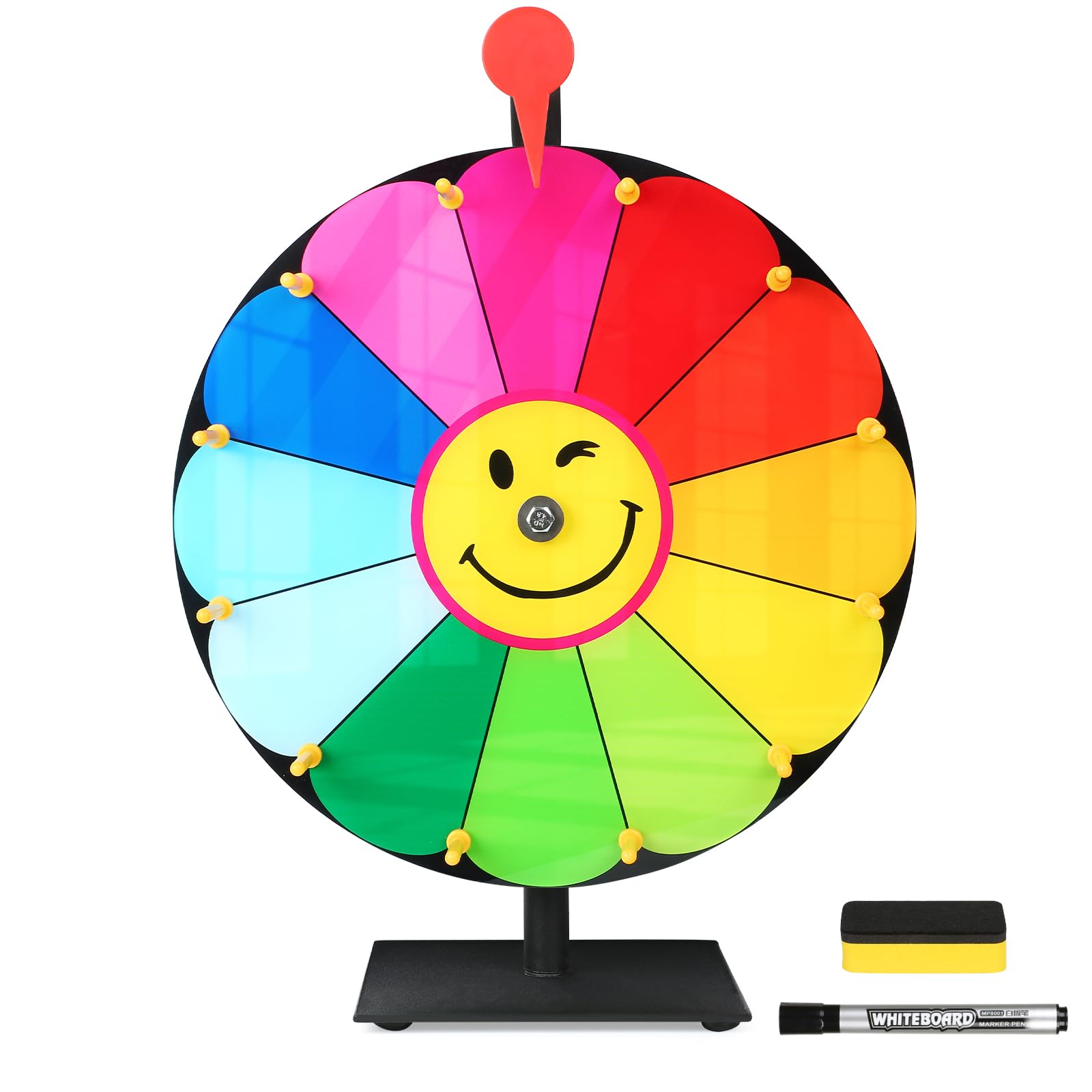 Photo 1 of Delizon 12 Inch Color Prize Wheel, 12 Slot Spinning Wheel Fortune Game, Holiday Activities, Party, Classroom or Home Education, Sunflower Pattern