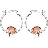Manatee Earrings 925 Sterling Silver Manatee Hoop Earrings Cute Animal Manatee Jewelry for Women Manatee Gifts for Women