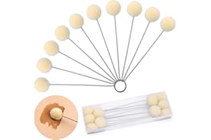 BUTUZE Wool Daubers Wool Daubers Ball Brush Leather Dye Tool with Metal Handle Wool Daubers for Leather Dyes for DIY Crafts Projects (10 Pcs)