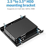 ELUTENG 2.5 to 3.5 Inch HDD SSD Adapter Bracket Mount Kit 2 Pack Black Metal view 2