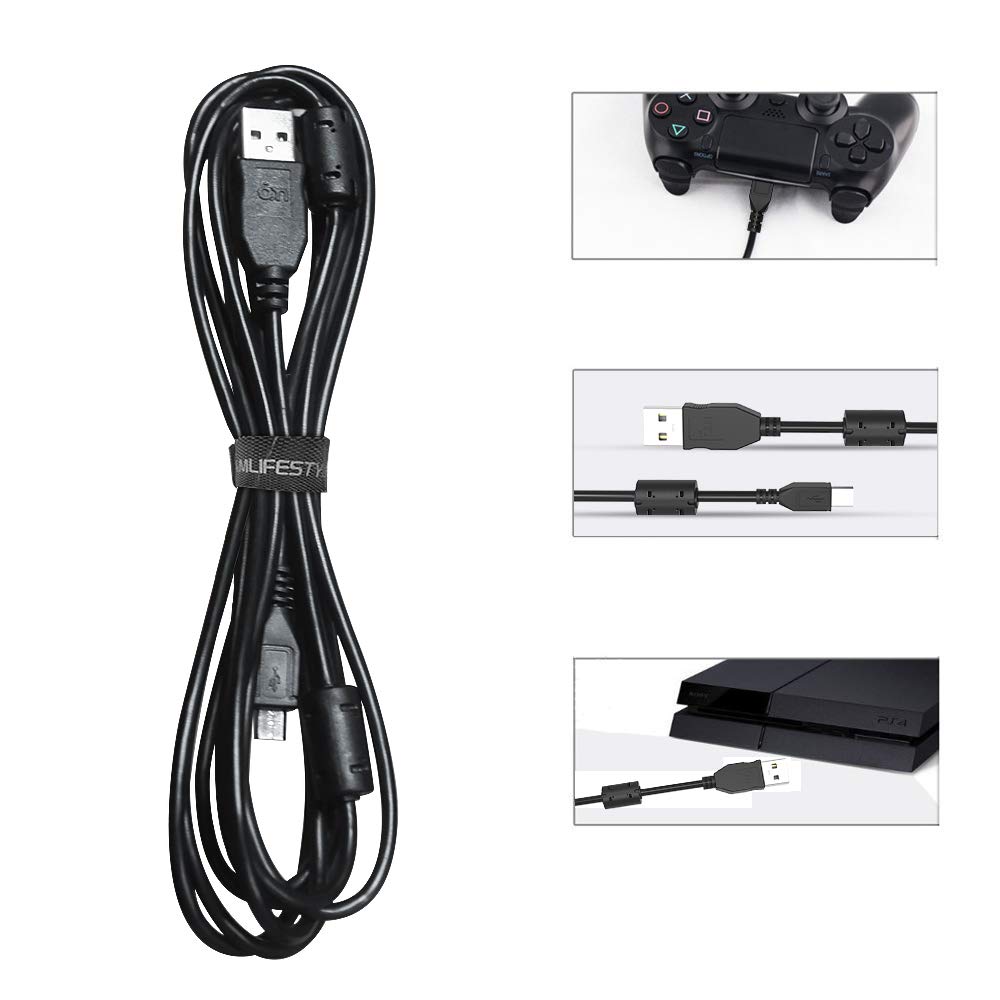 PS4 Controller Charging Cable, 6amLifestyle Extra Long 3M Micro USB