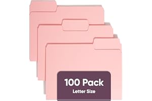 Smead 1/3-Cut File Folders, Letter Size, Pink, 100 Per Box (12643)