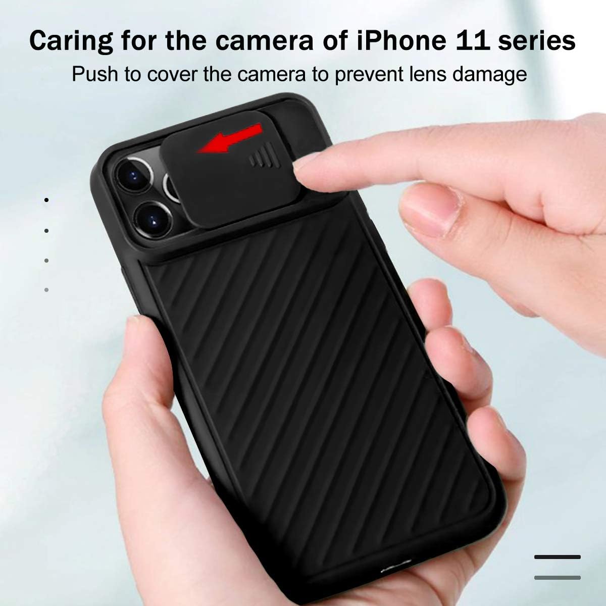 For Apple iPhone 12 Pro Max Slide Camera Protector NonSlip Silicone