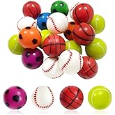WELANE Bouncy Balls, 20 PCS Color Mini Sports Ball Activity Toy for Party Bag Fillers and Birthday Gifts (25mm)