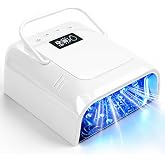 Rechargeable UV LED Nail Lamp Cordless, 108W Professional Nail Lamp for Gel Nails with Cooling Fan,Fast Drying Nail Dryer for Home or Salon Use（White）