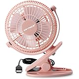 Keynice Mini USB Clip and Desk Top Fans 4 Inch 2 Speed Portable Cooling Fans Electrical Fan USB Powered by PC/Power Bank and Quite for Office/Home/Bedside/Car/Kitchen-Pink