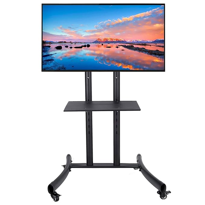 CO-Z Mobiler TV Standfuß TV Ständer Stand TV Standfuss mit Rollen für LCD, LED, Plasma Fernseher Bildschirme 32’’ bis 65’’ (8