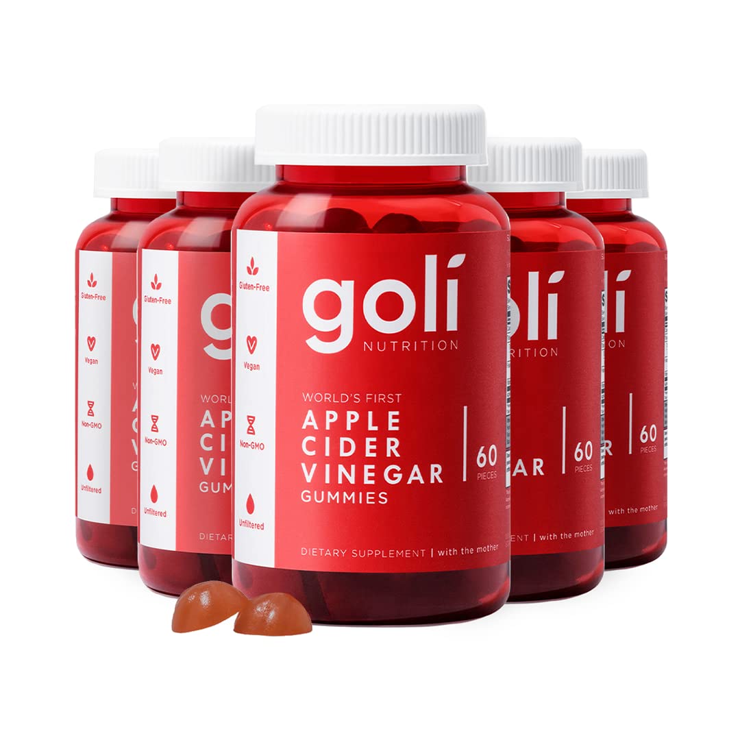 Goli Nutritional Supplement, Apple Cider Vinegar Gummy Vitamins - 300 Count - Vitamins B9 & B12, Gelatin-Free, Gluten-Free, Vegan & Non-GMO