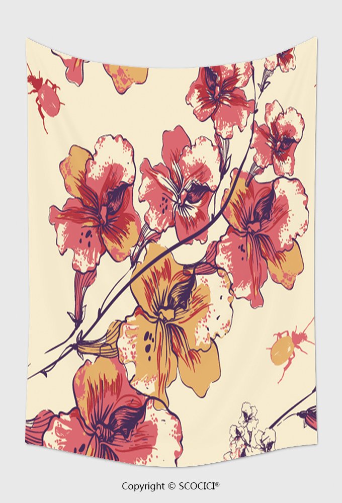 Home Decor Tapestry Wall Hanging Vector Floral Seamless