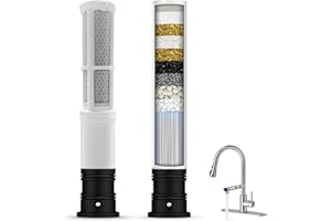 FEELSO Replacement Filters for Feelso Filtered Kitchen Faucet with Pull Down Sprayer (2 Pack), Reduces PFAS, PFOA/PFOS, Lead, Chlorine, Bad Taste & Odor, NSF/ANSI 42 Certified, 50 Gallons