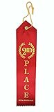 2nd Place (Red) Award Ribbon with Card & String