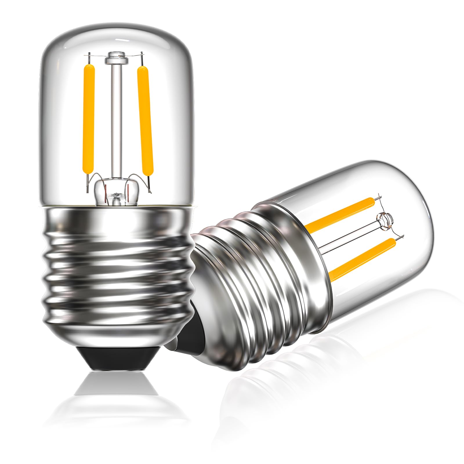 Klarlight 2W E27 LED Glühbirne Warmweiss 2700K, T28 Edison Glühbirne LED Vintage Ersetzt 20 Watt, LED Birne E27 für Nachtlicht Tischlampe Weihnachten Dekorative, Nicht Dimmbar, 2er-Pack