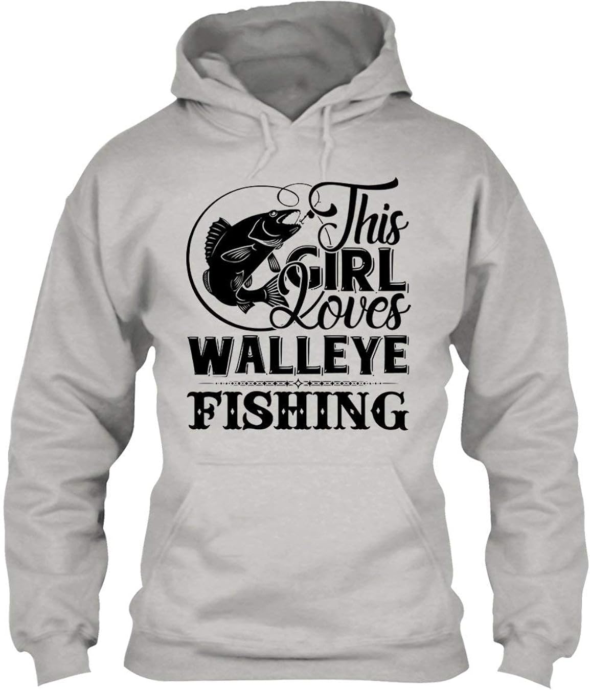 Klsify Novelty Customized Hoodie Men's Girl Loves Walleye Fishing