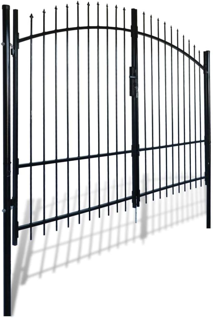 300x175cm UnfadeMemory Puerta Doble Metalica de Valla para Jardin Patio