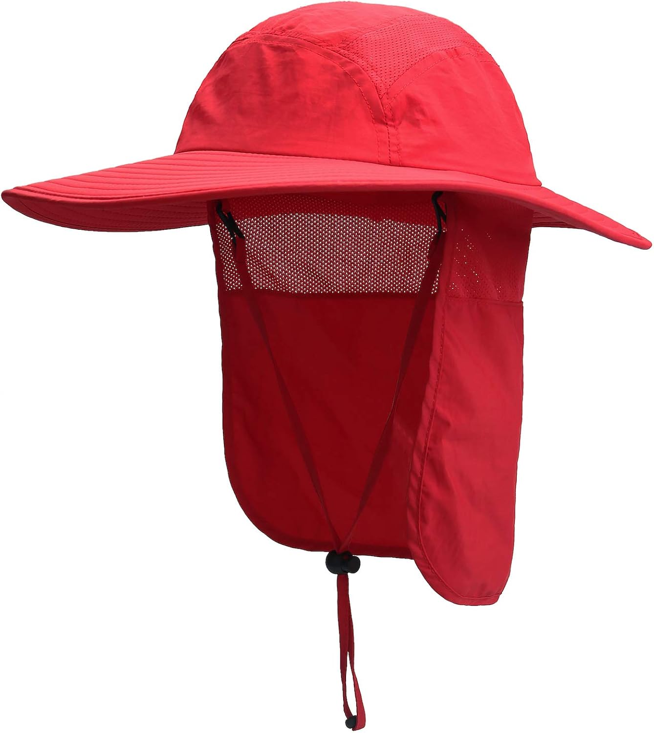 Home Prefer Adult UPF 50+ Sun Protection Cap Wide Brim Fishing Hat with Neck Flap Dark Gray : Clothing