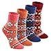 KEAZA Women's Vintage Style Cotton Knitting Wool Warm Winter Fall Crew Socks - C3 (4 Pack)