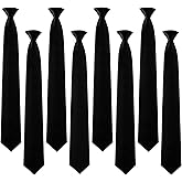 Janmercy Clip on Tie for Men 20 inch Solid Skinny Formal Neck Tie Pretied for Office School Wedding Business Uniforms