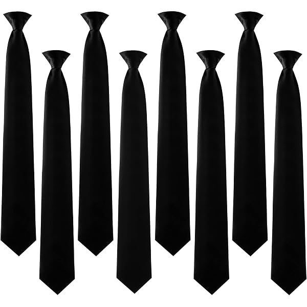Black Ties New Men's Solid Black Neckties - 2 Pack, 57 Inch, Satin Finish, Full Lined, Formal & Everyday Wear - View #7