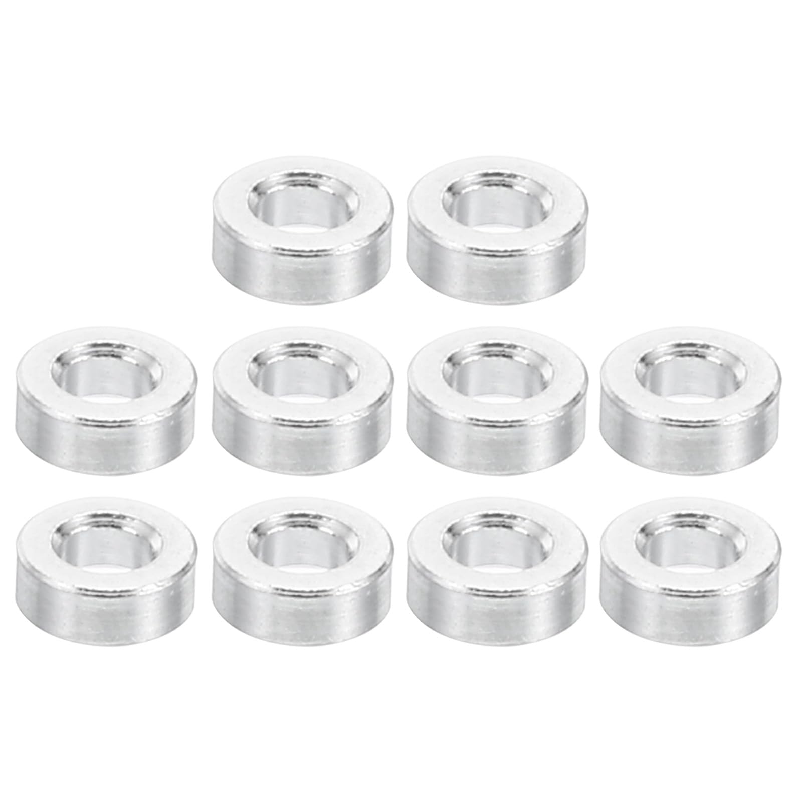 PATIKIL M2 Aluminum Spacers, 10 Pcs Metal Spacer Aluminum 2.1mm ID x 4mm OD x 1.5mm L Aluminum Spacer Screw Standoff Round for M2 Screw Bolts