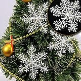 Malloom 30Pcs Christmas Tree Hanging Snowflake Decoration White Snowflake Orngament