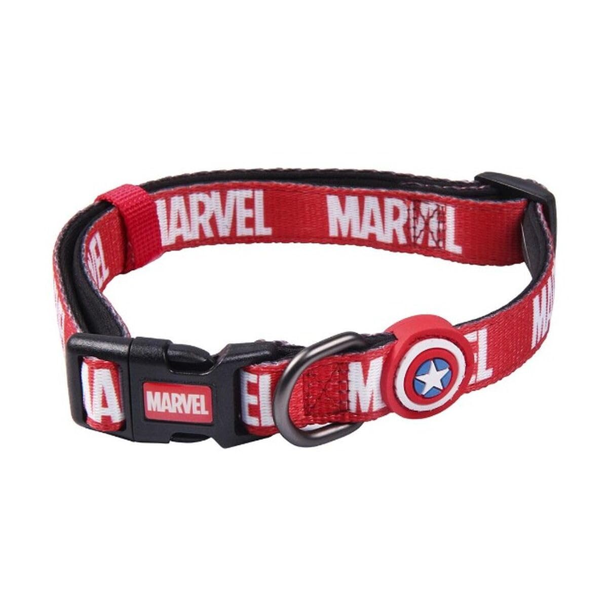Cerdá - for Fan Pets Dog Collar with Marvel Motifs Printed | Made of 100% Polyester, Durable Fabric and Small Metal Pendant - Officially Licensed by Marvel