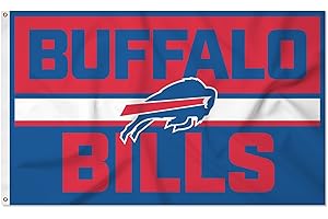 Rico Industries NFL Football Buffalo Bills Bold 3' x 5' Banner Flag Single Sided - Indoor or Outdoor - Home Décor