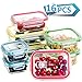 [16 Pieces]Glass Meal Prep Containers Airtight Lids-BPA Free, Assorted Size, Glass Food Storage Containers, Glass Lunch Containers