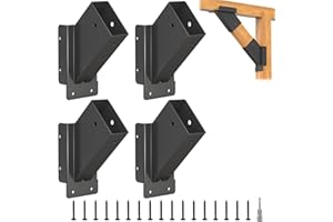 TAYORY 4 Pcs Pergola Brackets , 45-Degree Angle Pergola Bracket, Gazebos Kit for 2''x4'' Lumber (Actual Size: 1.6''x3.6'') for Gazebos, Pergolas, Patio,Tree Houses