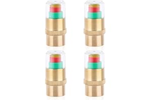 Goktvai 8pcs Tire Pressure Monitor Valve Stem Caps, 2.4Bar 36PSI 3-Color Eye Alert Monitoring Caps Covers Tire Pressure Senso