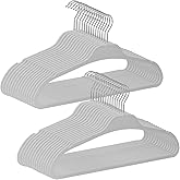 Non-Slip Rubber Coated Hangers, 30 Pack Plastic Clothes Hangers with 360° Swivel Hook 17.7 Inches Slim Space Saving Hangers for Adult Clothes Shirts Dresses Pants, Gray