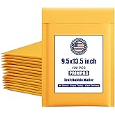 PRIMPKG Bubble Mailer Envelopes, 25 Pack Kraft Padded Envelopes, Large Bubble Mailers 9.5x13.5 Inch, Self-Seal Shipping Envelope, Tear-Resistant Mailing Envelope Padded