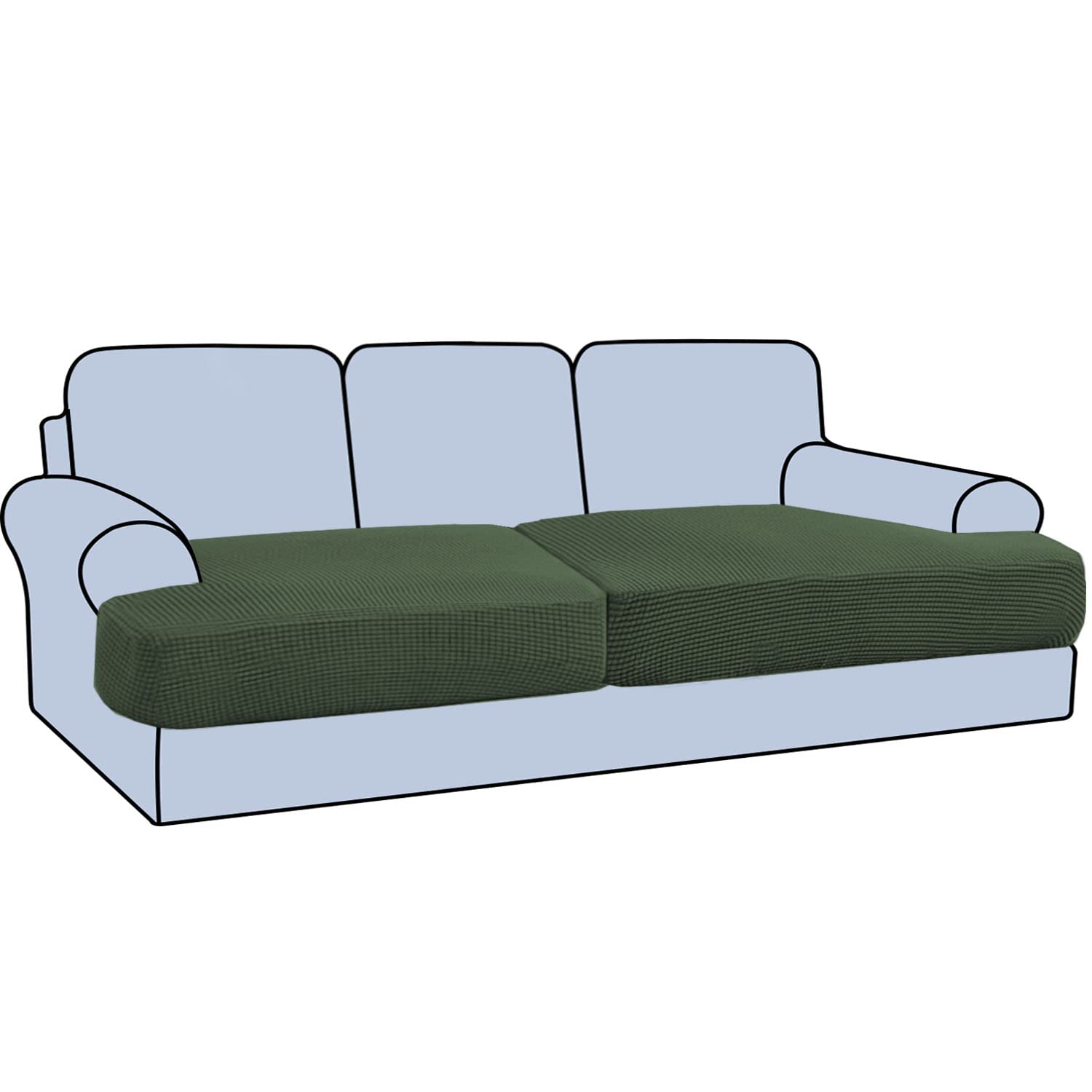 H.VERSAILTEX Stretch 2 Piece T Cushion Sofa