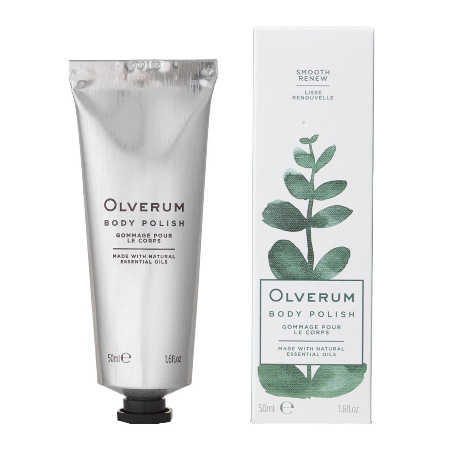Olverum Polishing Body Scrub - Cleanse, Exfoliate & Moisturise Body Polish with Papaya Extract and Essential Oils Vegan and Cruelty Free Cream for Smooth Skin (50ML)