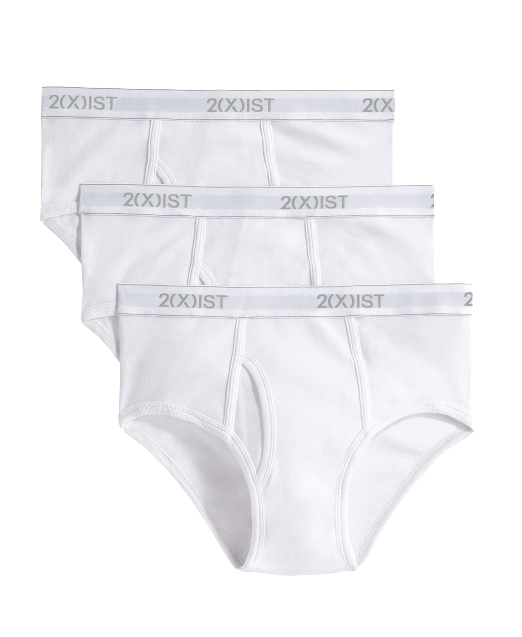 Photo 1 of **SEE CLERK COMMENTS*** 2(X)IST mens Essential Cotton Fly Front Brief 3-pack Underwear, Pure White, 38 US