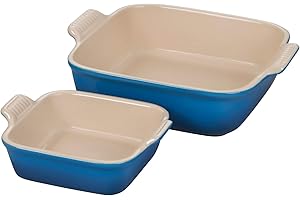 Le Creuset Stoneware Heritage Set of 2 Square Dishes, Small - 18 oz. & Medium - 2 qt., Marseille
