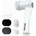 SonicPower Electric Spin Scrubber – Handheld & Ergonomic, IPX7 Waterproof, 4 Multi-Purpose Brush Heads, Long-Lasting Recharge
