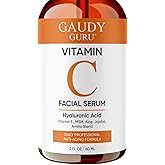 100% PURE VITAMIN C SERUM FOR FACE, Anti Aging Serum with Hyaluronic Acid, Vitamin E, MSM, Hydrating Serum for Dark Spots, Fine Lines, Wrinkles, Organic Vegan Ingredients - DOUBLE SIZED (2 OZ)